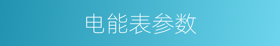 电能表参数的同义词