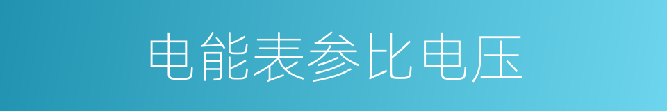 电能表参比电压的同义词