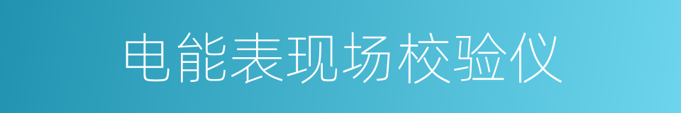 电能表现场校验仪的同义词
