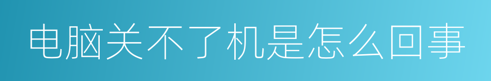 电脑关不了机是怎么回事的同义词