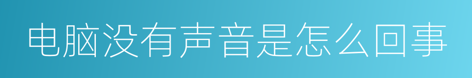 电脑没有声音是怎么回事的同义词