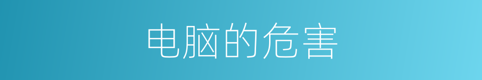 电脑的危害的同义词