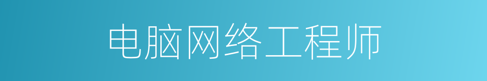 电脑网络工程师的同义词