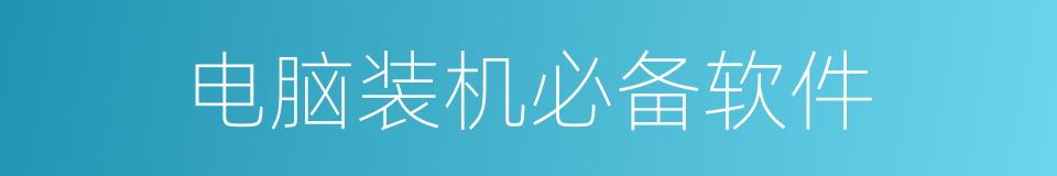 电脑装机必备软件的同义词