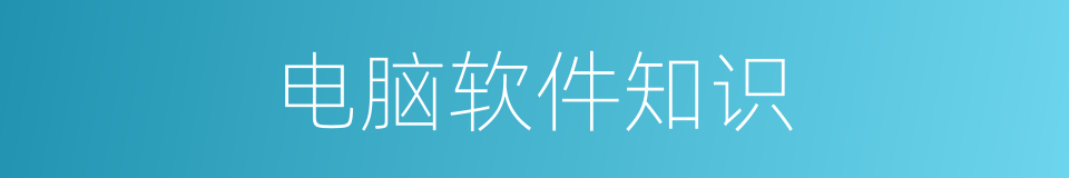 电脑软件知识的同义词