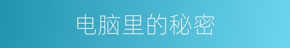 电脑里的秘密的同义词
