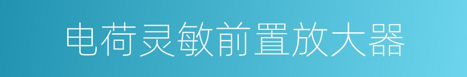 电荷灵敏前置放大器的同义词