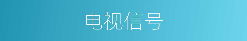 电视信号的意思