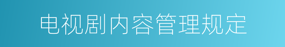 电视剧内容管理规定的同义词