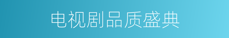 电视剧品质盛典的同义词