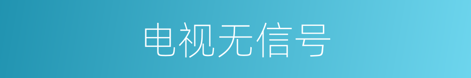 电视无信号的同义词