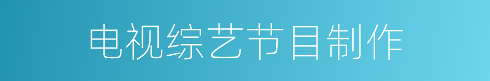 电视综艺节目制作的同义词