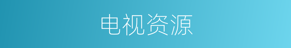 电视资源的同义词