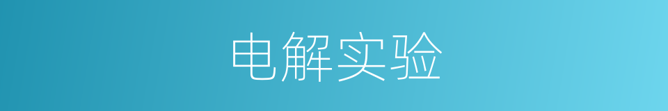电解实验的同义词