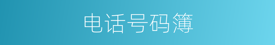 电话号码簿的同义词