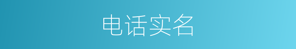 电话实名的同义词