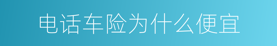 电话车险为什么便宜的同义词