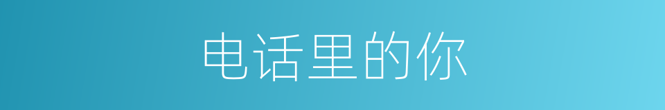 电话里的你的同义词