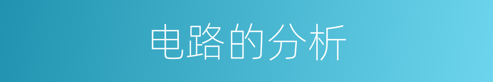 电路的分析的同义词