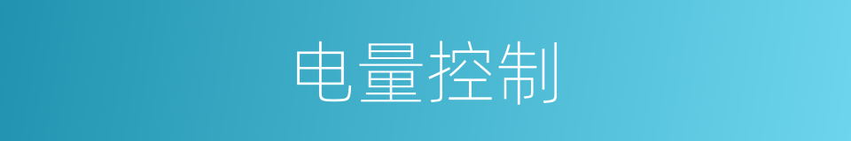 电量控制的同义词