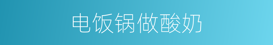 电饭锅做酸奶的同义词