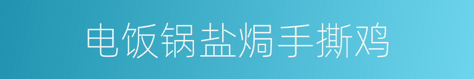 电饭锅盐焗手撕鸡的同义词