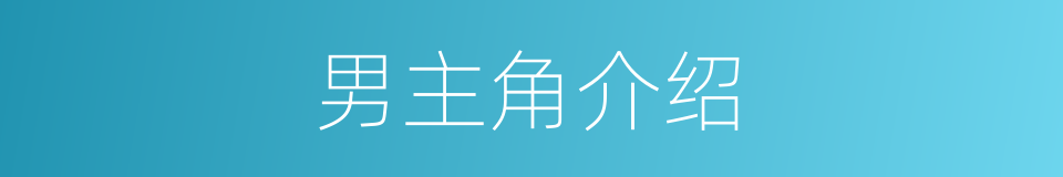 男主角介绍的同义词