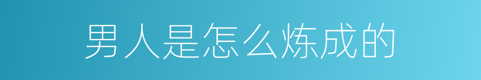 男人是怎么炼成的的同义词