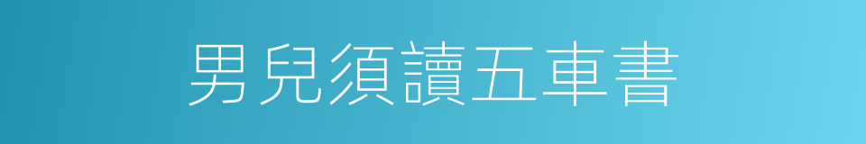 男兒須讀五車書的同義詞