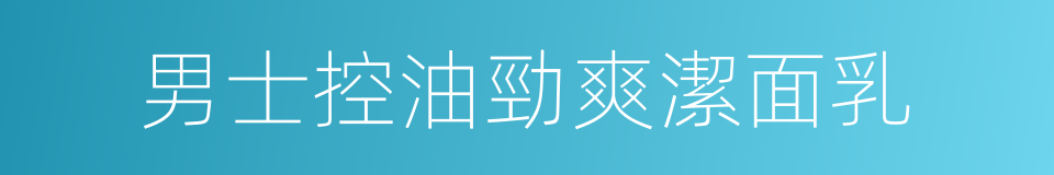 男士控油勁爽潔面乳的同義詞