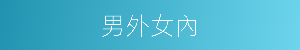 男外女內的同義詞