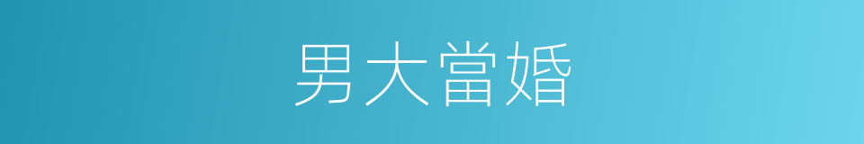 男大當婚的意思