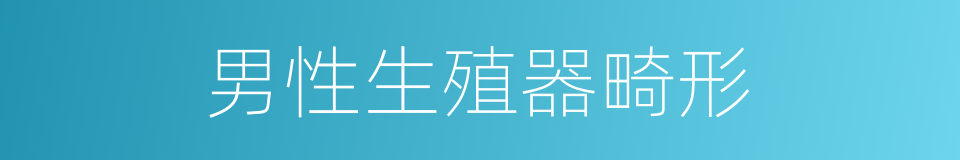 男性生殖器畸形的同义词
