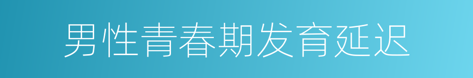 男性青春期发育延迟的同义词