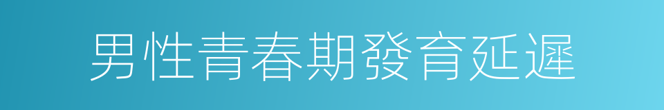 男性青春期發育延遲的同義詞