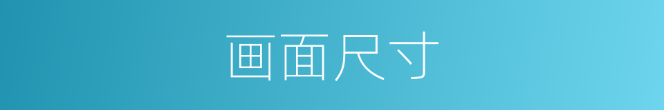 画面尺寸的同义词