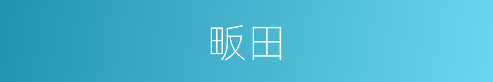 畈田的意思