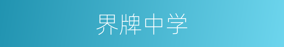 界牌中学的同义词