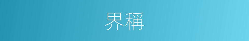 界稱的同義詞