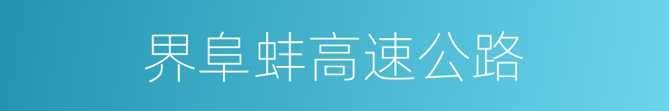 界阜蚌高速公路的同义词