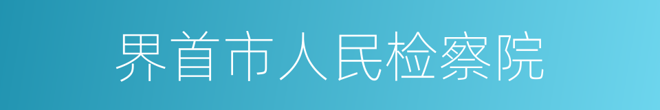 界首市人民检察院的同义词