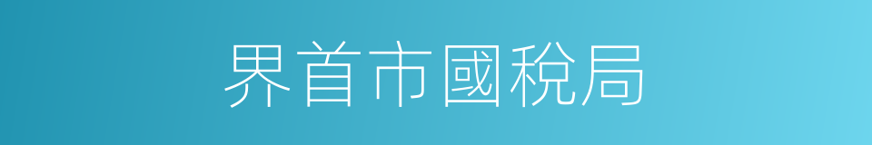 界首市國稅局的同義詞