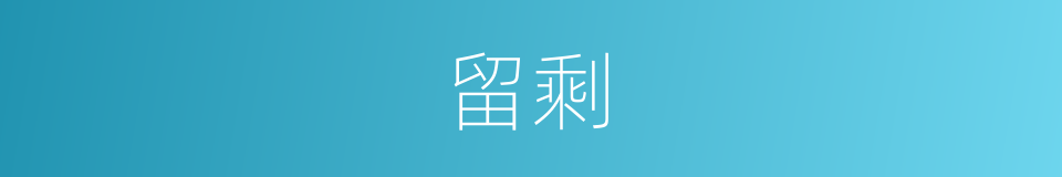 留剩的意思