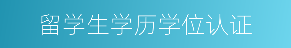 留学生学历学位认证的同义词