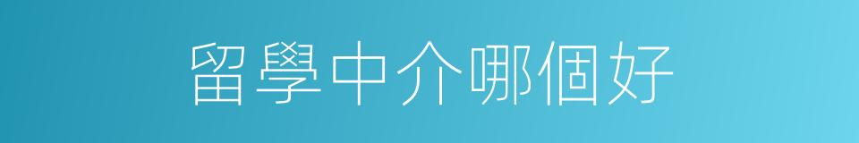 留學中介哪個好的同義詞