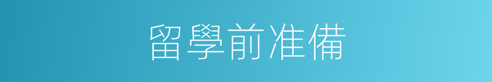 留學前准備的同義詞