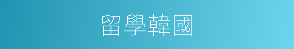 留學韓國的同義詞