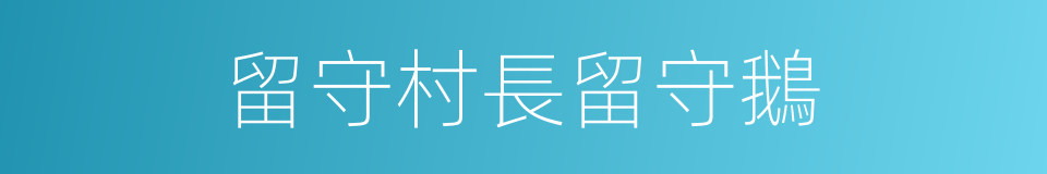 留守村長留守鵝的同義詞