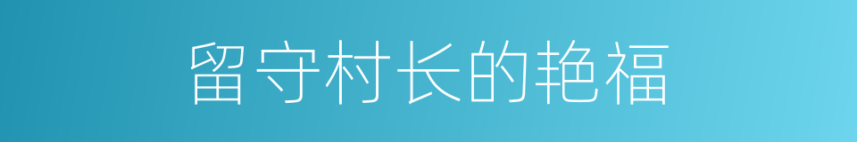 留守村长的艳福的同义词