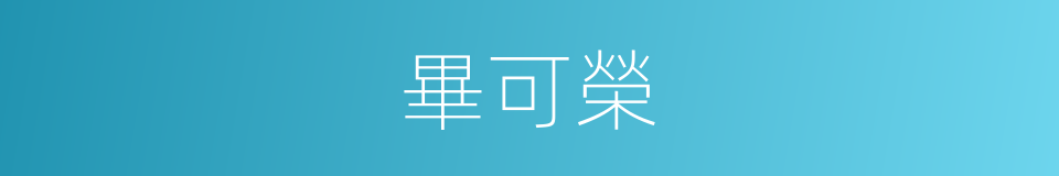 畢可榮的同義詞